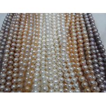 12-13mm Nearly Round / Potato Shape Real Pearl Strands (ES386)